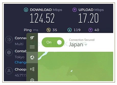 TunnelBear 일본 VPN 접속 속도